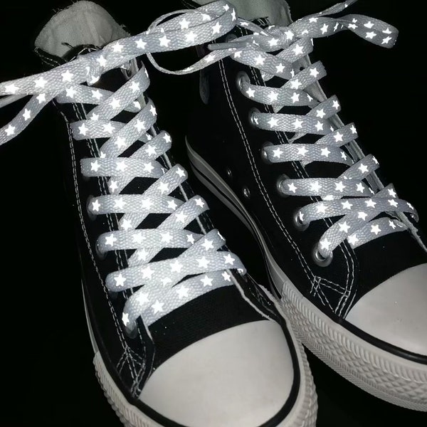 1 pair Unique Stars Reflective 3m shoe laces for sneakers fashion style