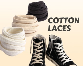 1 pair cotton shoelaces, white shoelaces, beige shoelaces, black shoelaces, shoelaces replacement for sneakers