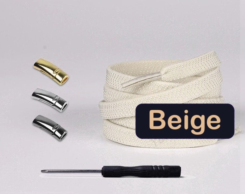 beige elastic shoe laces