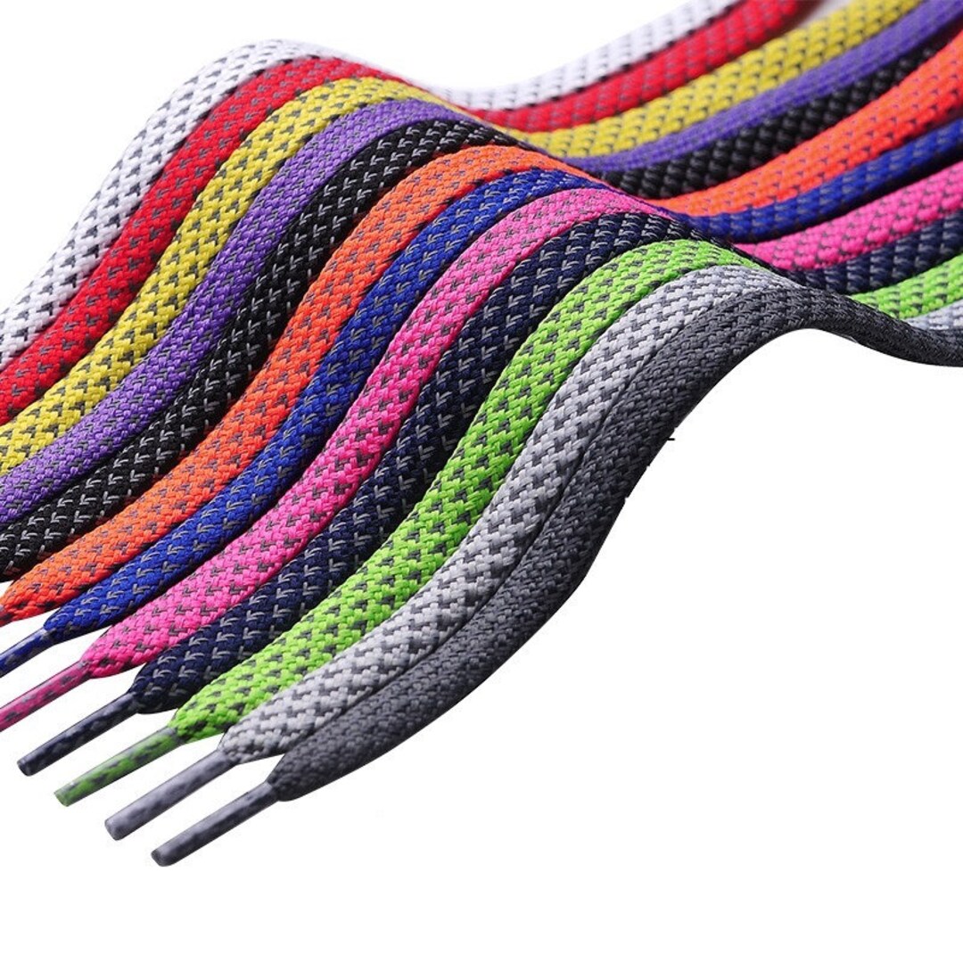 Reflective Shoelaces, Night Shoe Laces, Running Shoes Accessories, Blue, Black, White, Pink