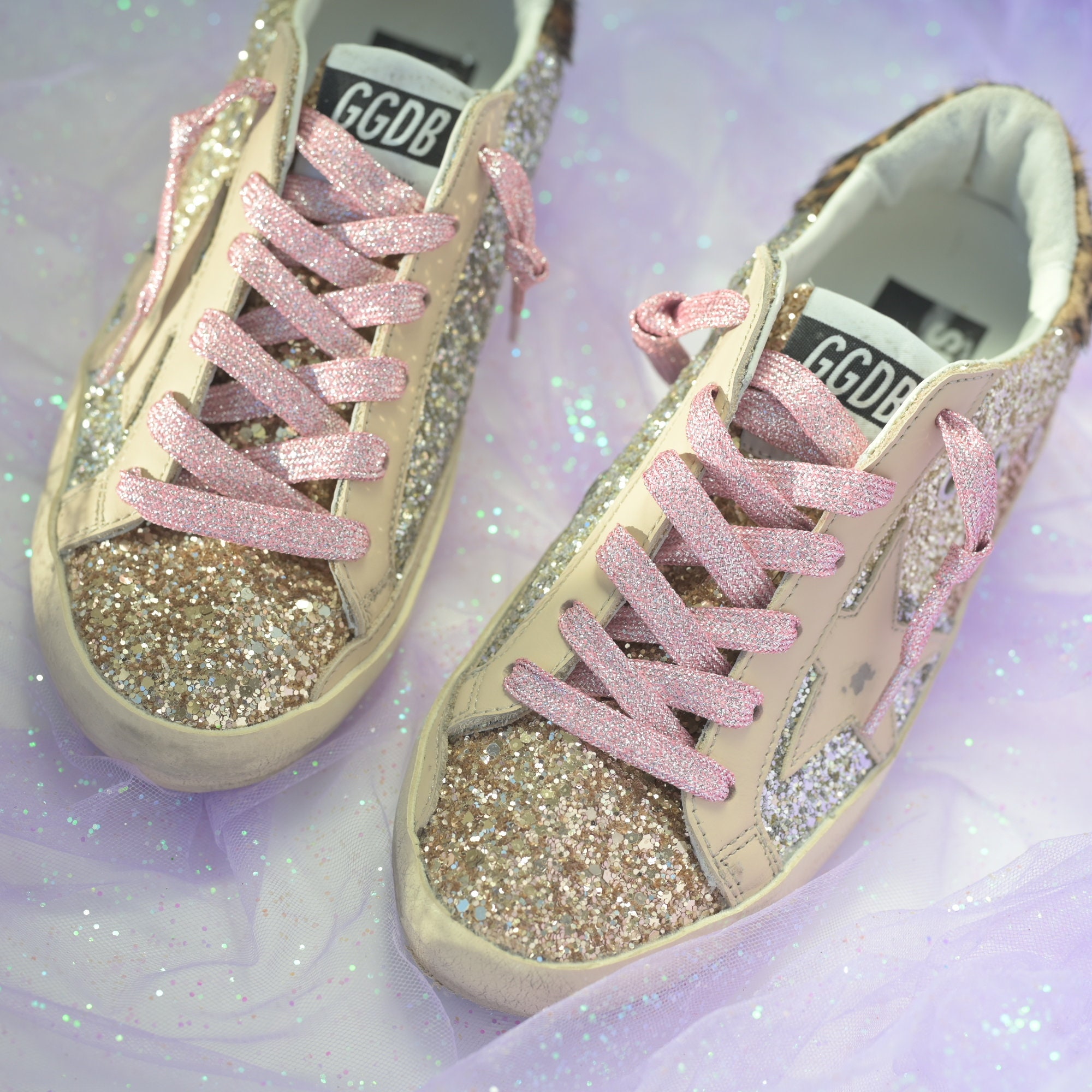 Golden goose top pink laces