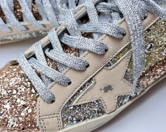 Shoelaces for Golden Goose Sneakers Silver Metallic Glitter - Etsy