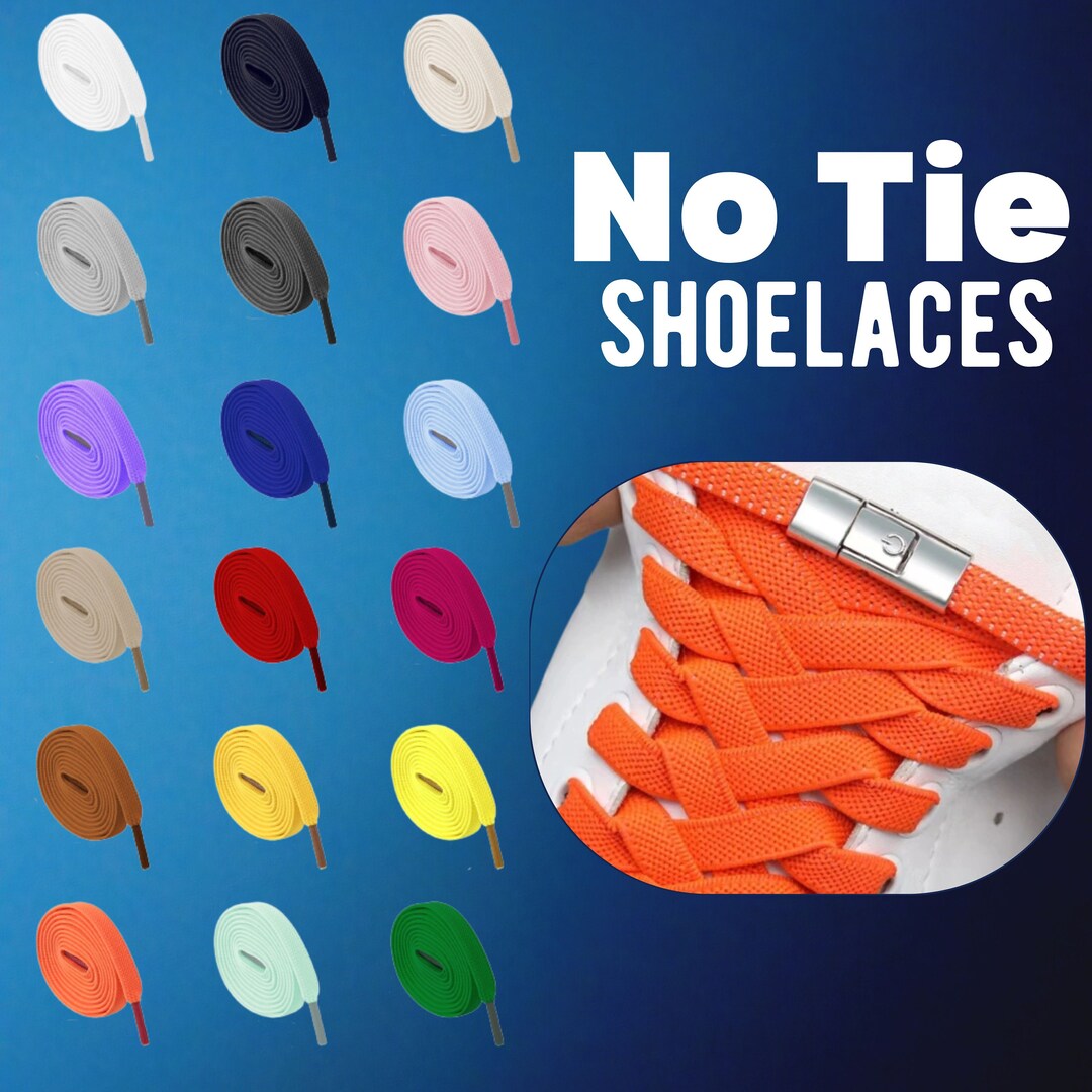 18 Colors NO TIE Shoelaces Stretchy Elastic Laces Fits Any Shoes for