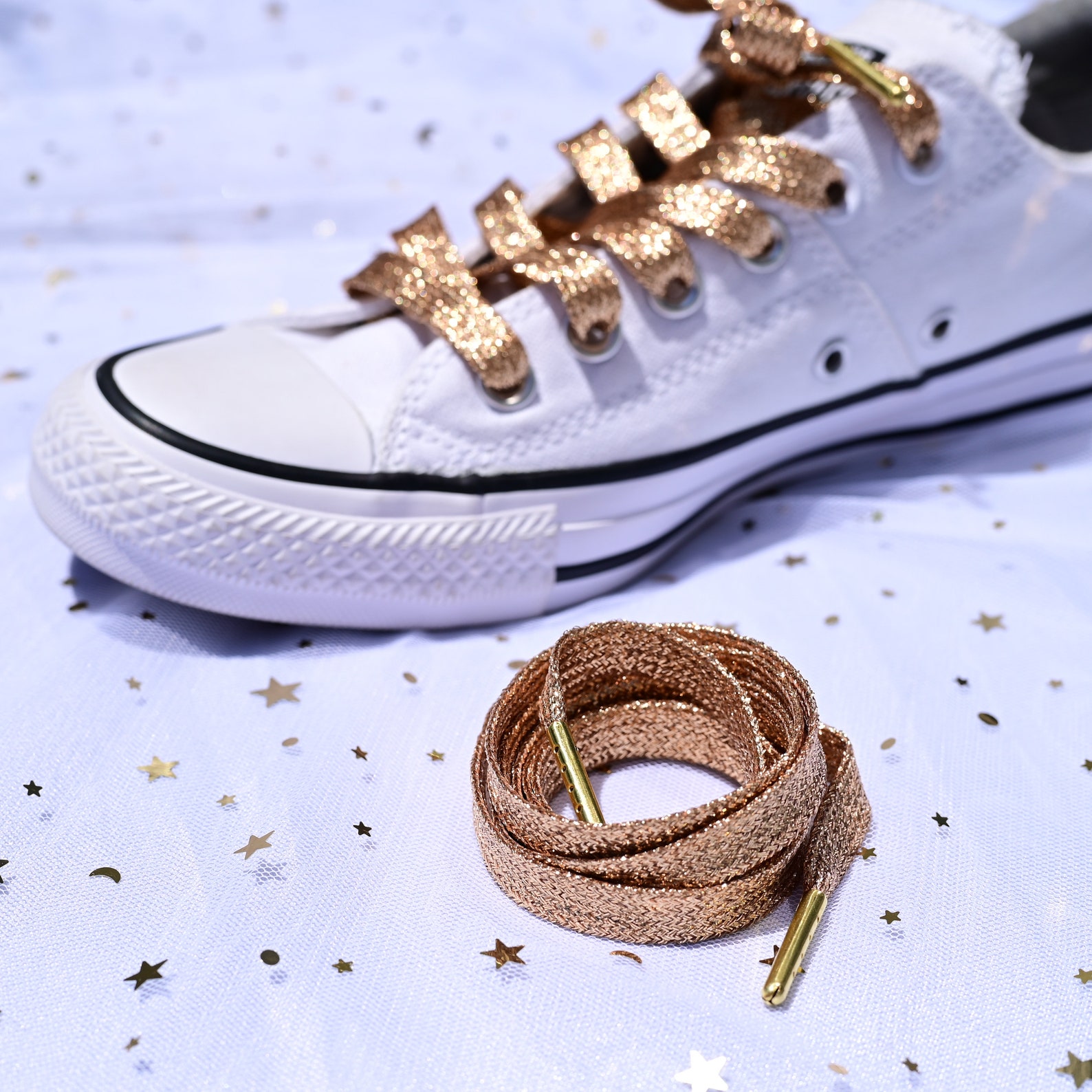 46inch Metallic Gold Shoelaces Gold Metal Aglets laces Etsy