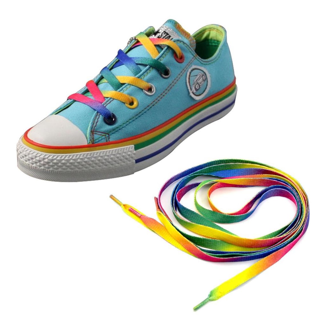 RAINBOW Shoelaces for sneakers converse vans running Etsy