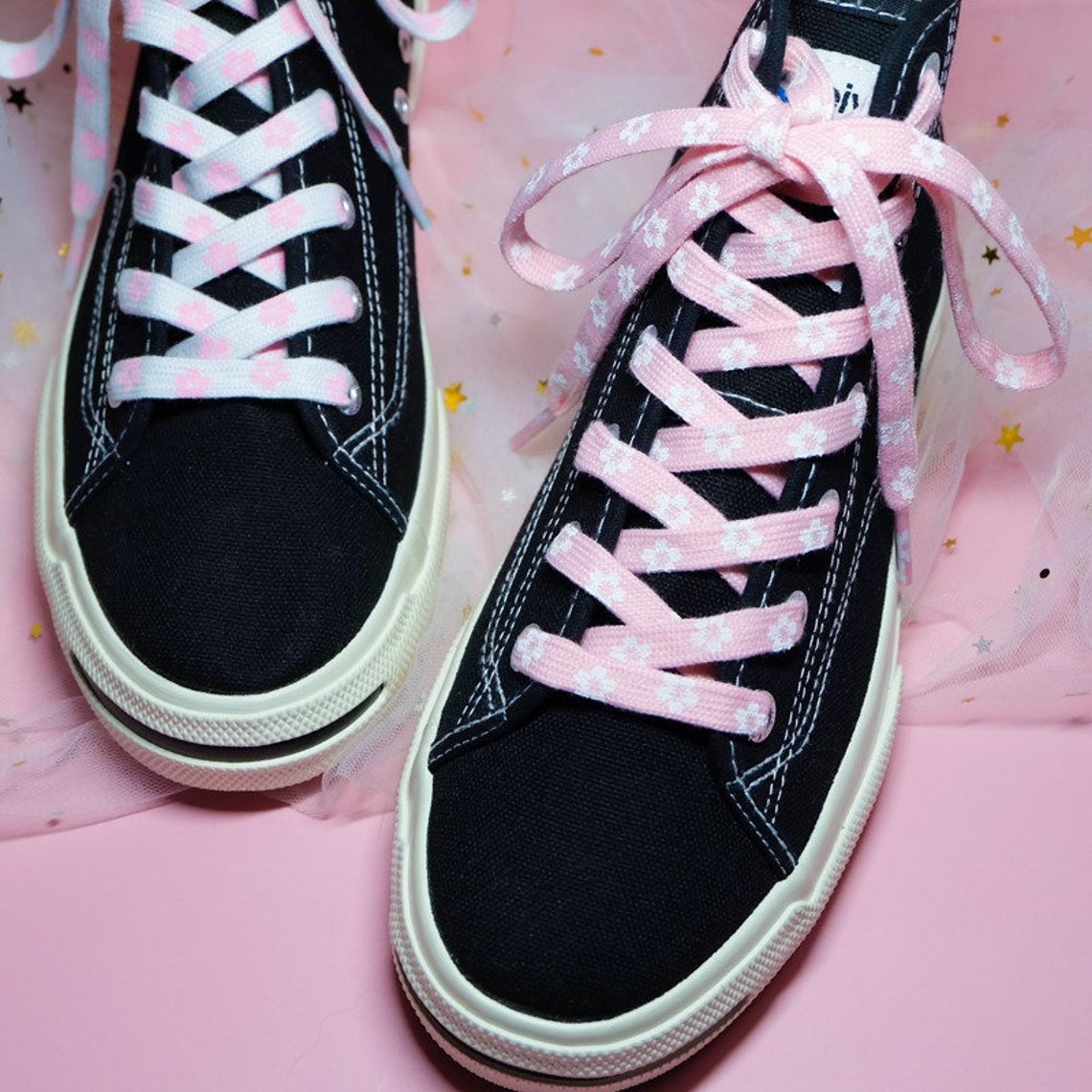 Floral shoelaces Pink shoelaces daisy shoelaces sakura Etsy