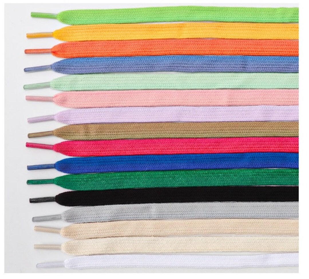 Classic Cotton Shoelaces for Sneakers, Beige Shoelaces, Pink Shoelaces