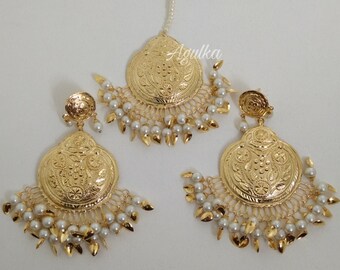 Earring and Tikka Set/pearl Tikka Set 