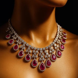 Cubic Zirconia, Tyaani Jewelry, Amrapali Jewelry, Blue India Jewelry, American Diamond, Sabyasachi inspired, Pakistani jewelry, Nita Ambani Jewelry, ruby jewelry set, ruby necklace, ruby diamond, ruby statement, pink stone jewelry,