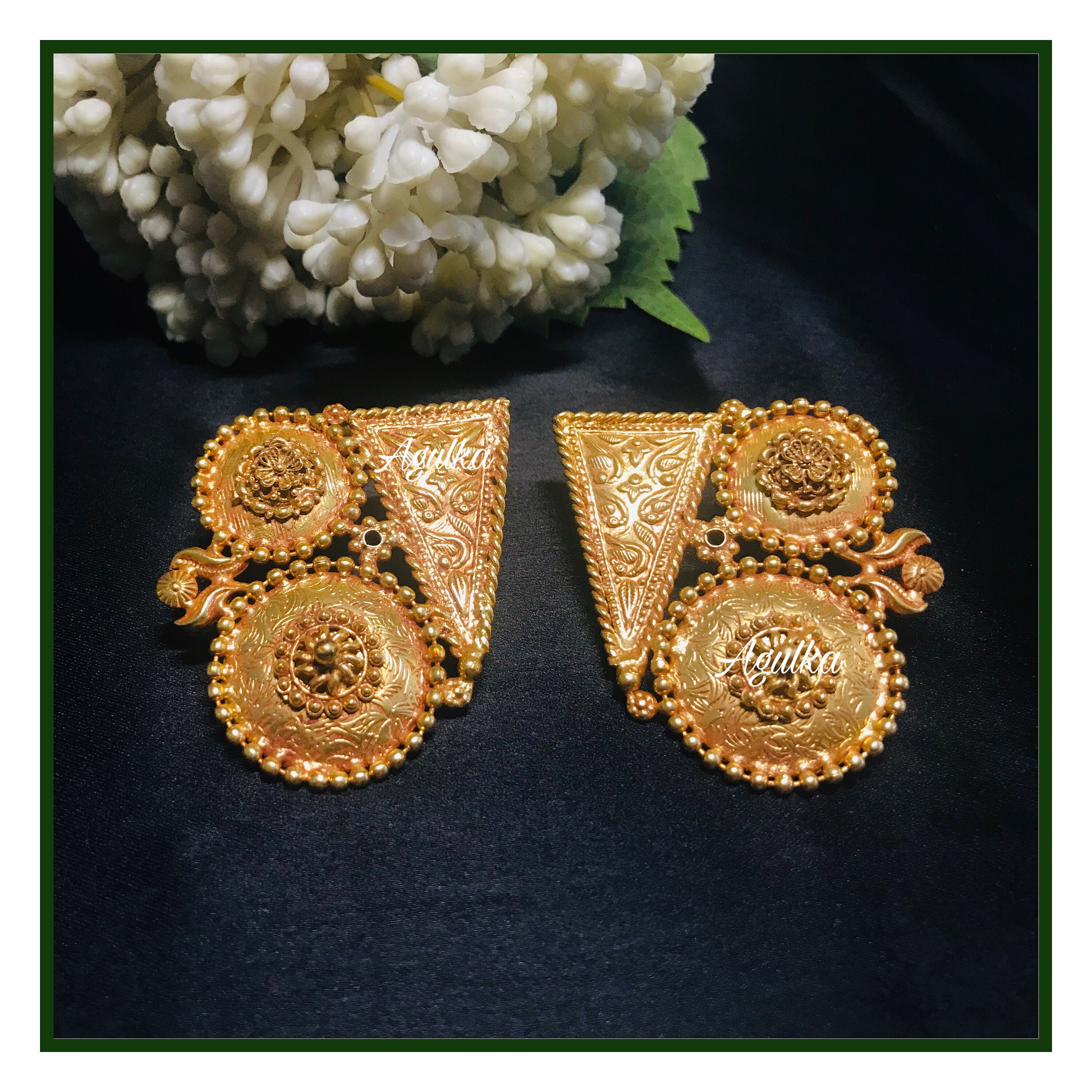 antique temple earrings