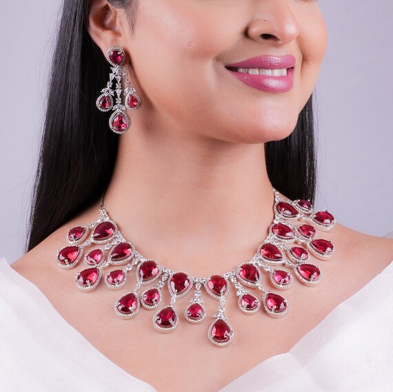 Pink Sapphire and Diamond Necklace