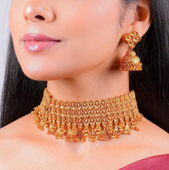 Pakistani gold 2024 choker set
