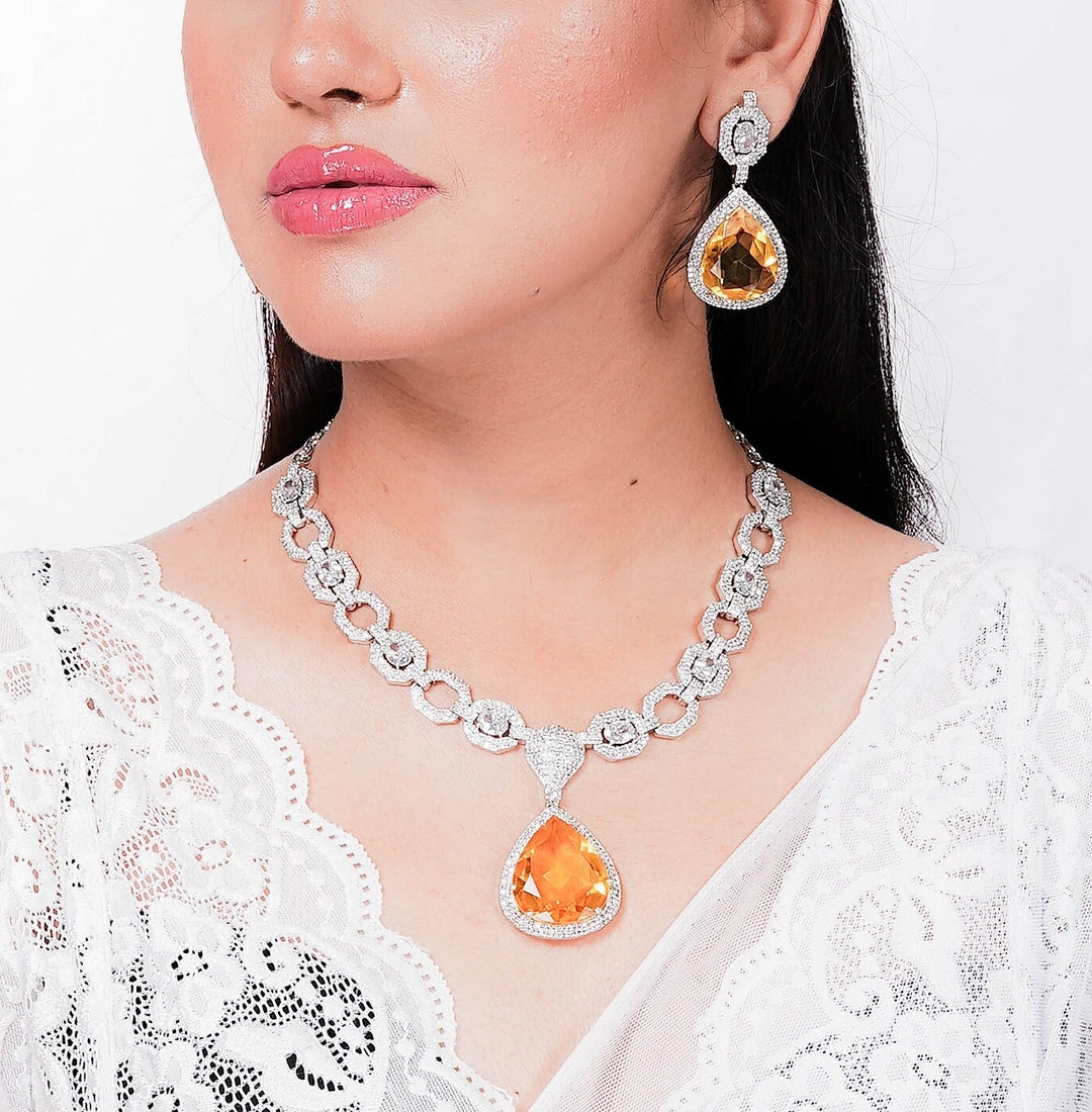 Orange hotsell diamond necklace