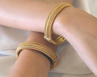 Indian Kada Bangle 22K Antique Gold Plated Temple Jewelry