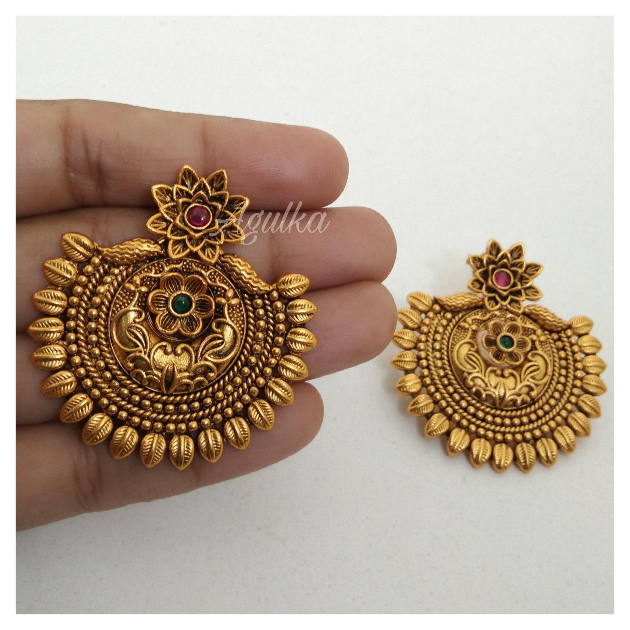 antique temple earrings