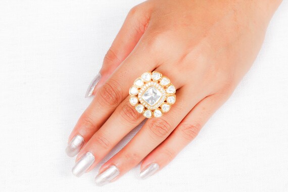Kundan Rings Polki Ring India Sabyasachi Jewelry Uncut Polki Ring