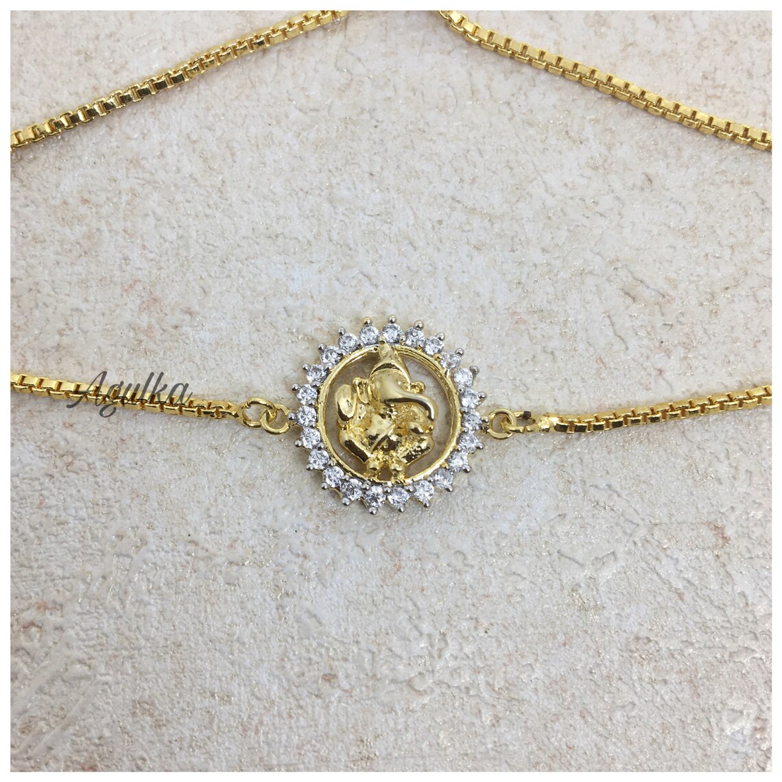 Pure gold rakhi bracelet for brother Clearance