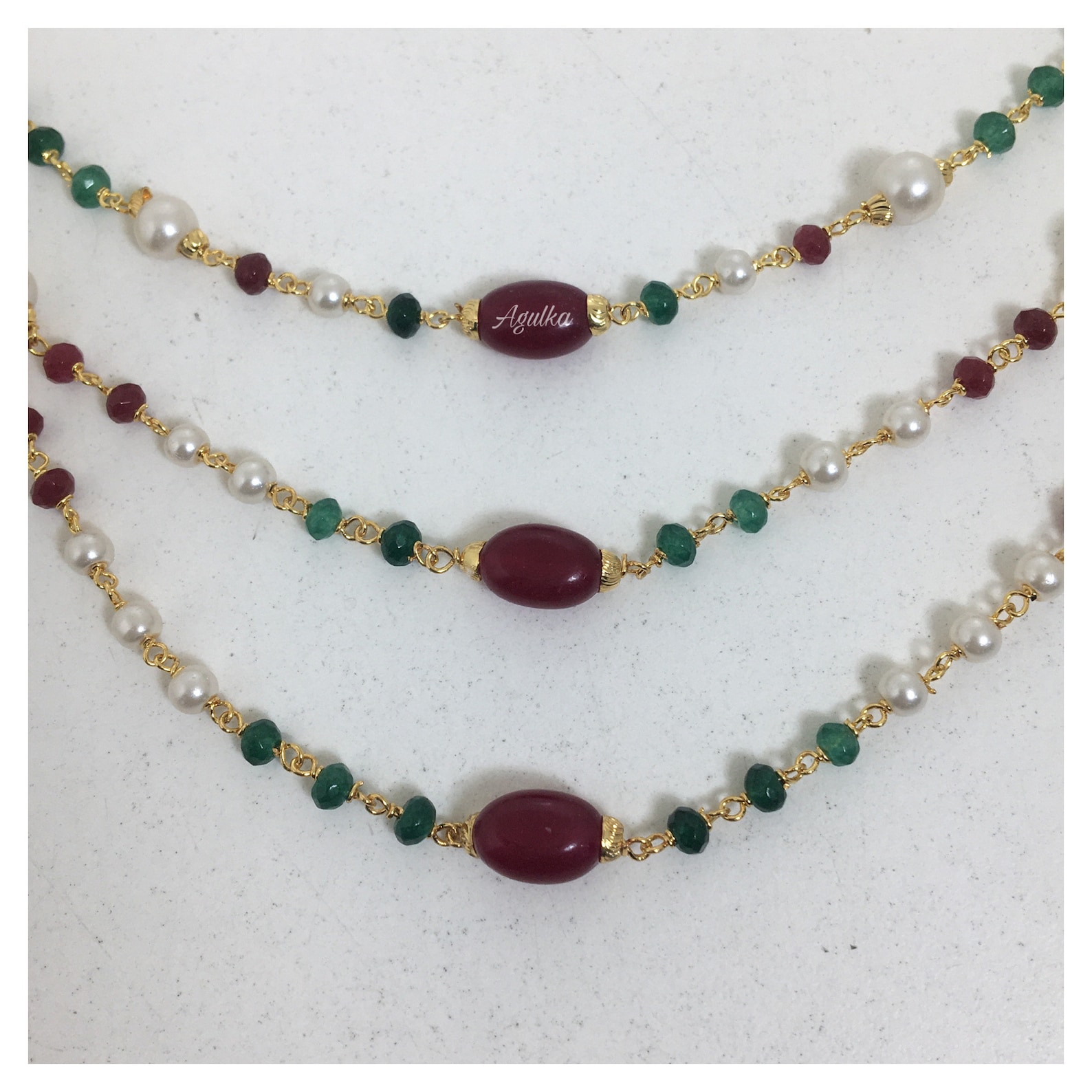 Indian Beaded Necklace Pearl Choker Set 22K Gold Necklace Etsy