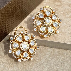 Polki Earrings PREMIUM Kundan Stud Jadau India Sabyasachi Inspired ...