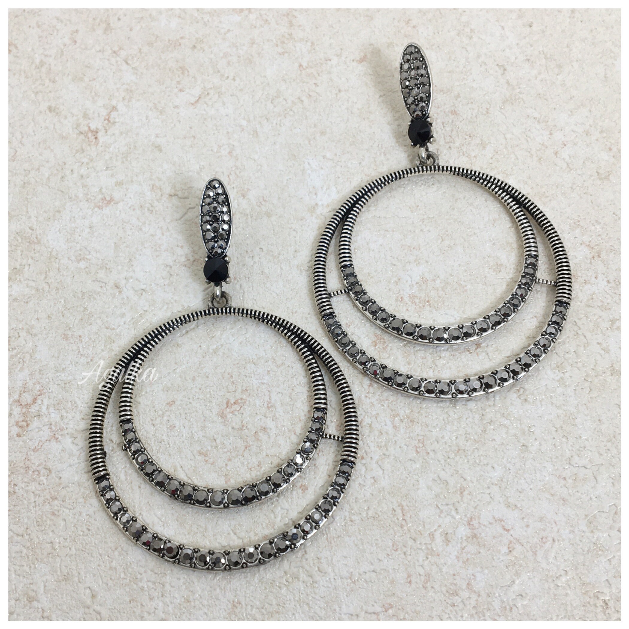oxidized black earrings