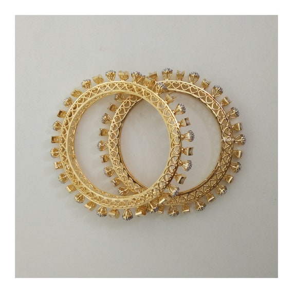 American Diamond Bangle 22K Gold Pacheli Bangle Kada Bangle India