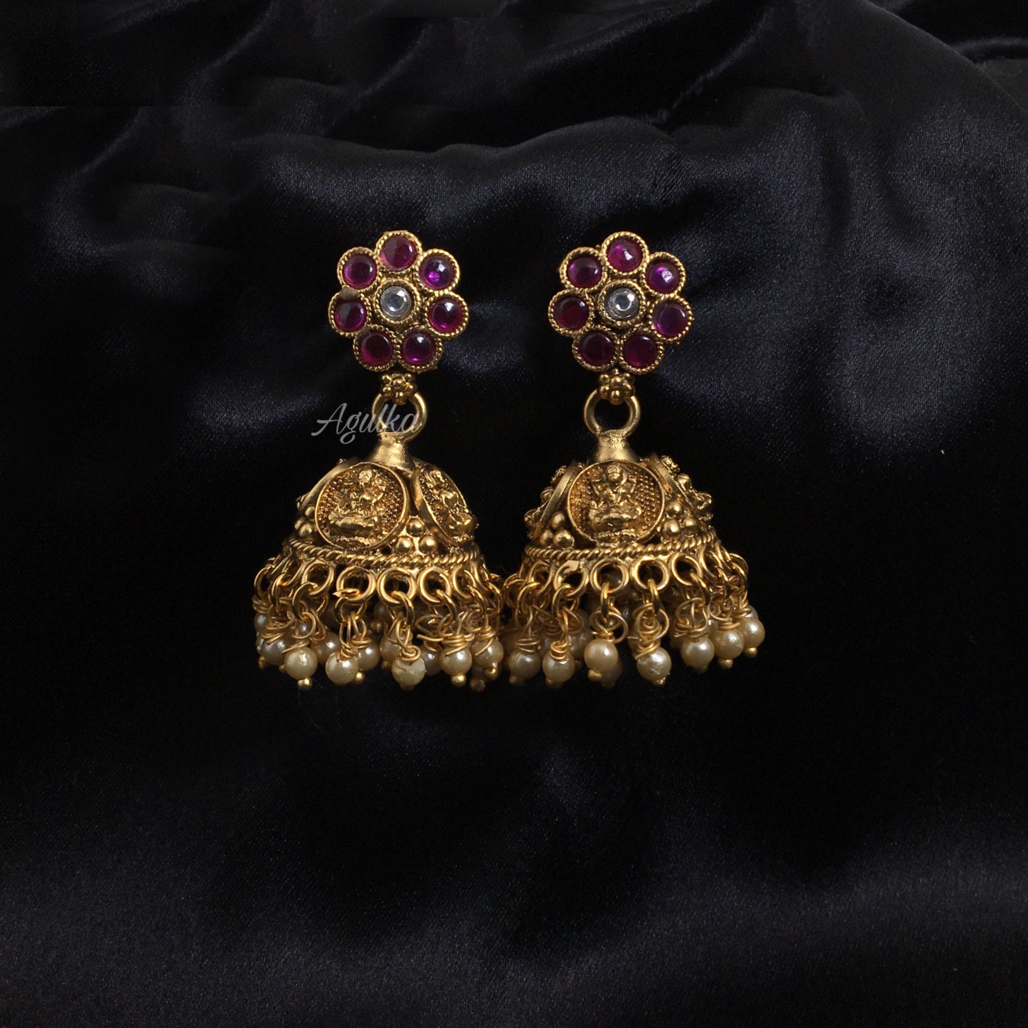 Big Jhumka Earrings/pearl Jhumka 