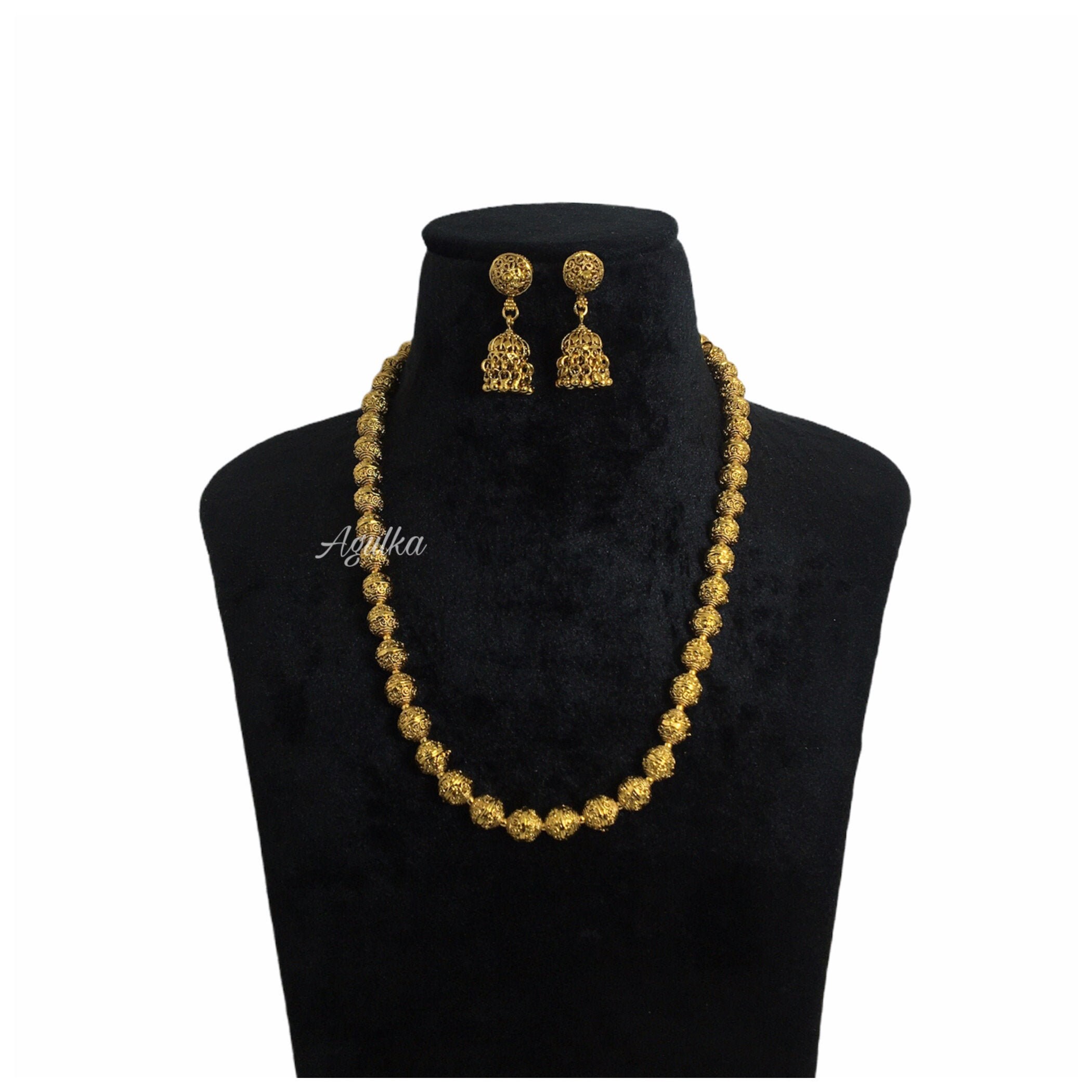 Matar Mala Gold Plated Necklace Indian 