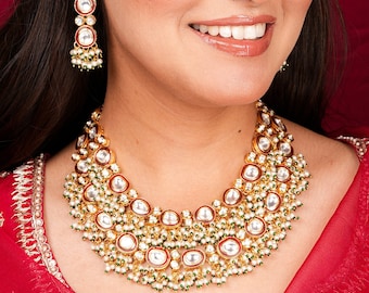 Red Kundan Ruby Necklace Polki Long Necklace Jada Kundan Jewelry Layered Kundan Necklace Sabyasachi Jewelry Set India Uncut Polki Bridal Set