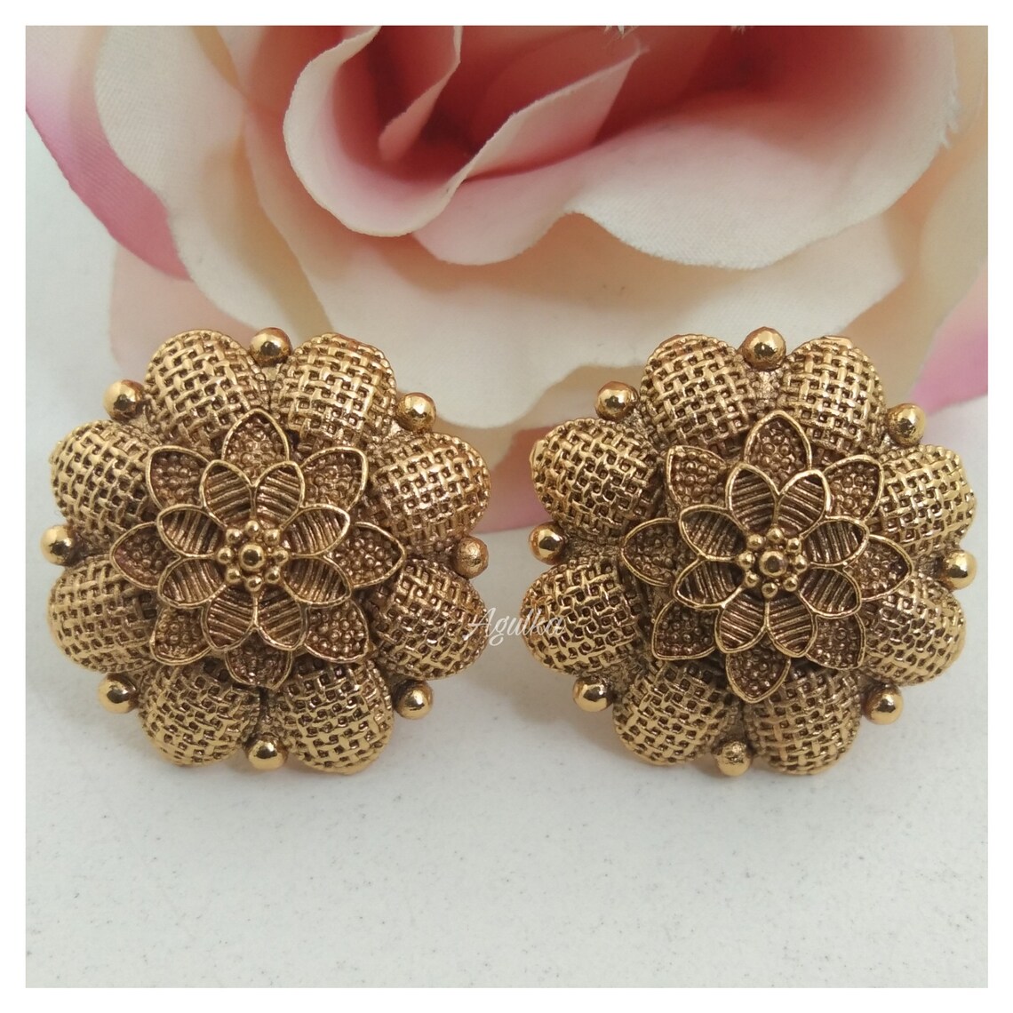 antique temple earrings