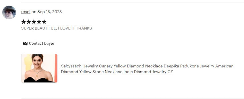 Sabyasachi JewelryDeepika Padukone Yellow CZ Necklace Oscar Jewelry Sabyasachi Yellow Diamond Yellow Moissaanite Sabyasachi Necklace  Nita Ambani Jewelry American Diamond Yellow Stone Jewelry Isha Ambani Jewelry