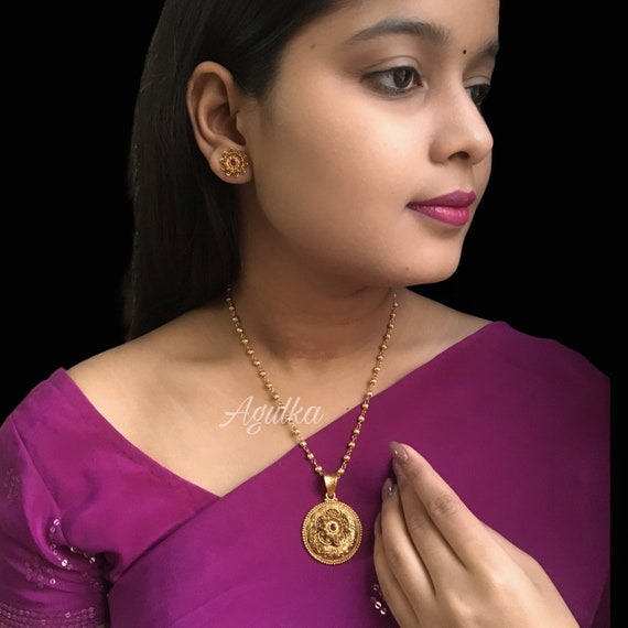 Pink Ruby Pendant Necklace 