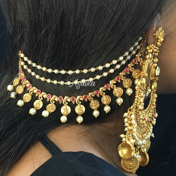 Gold side hotsell ear chains
