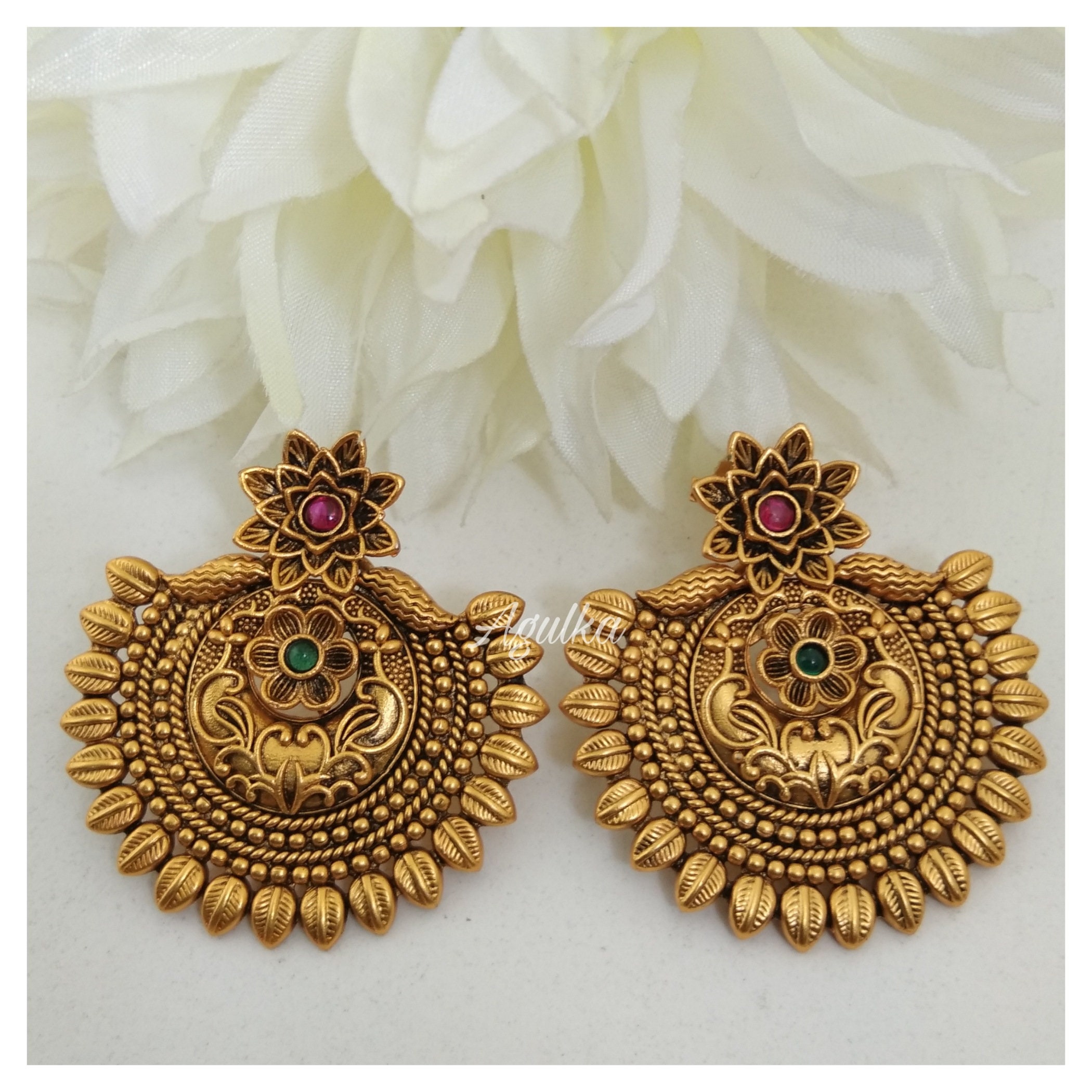 antique temple earrings