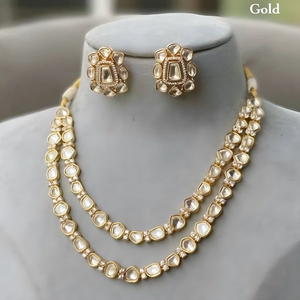 Polki Necklace Kundan Jewelry Moissanite Polki Jewelry Jadau Jewelry Uncut Polki Necklace Gold Kundan Set Sabyasachi Jewelry uncut Diamond