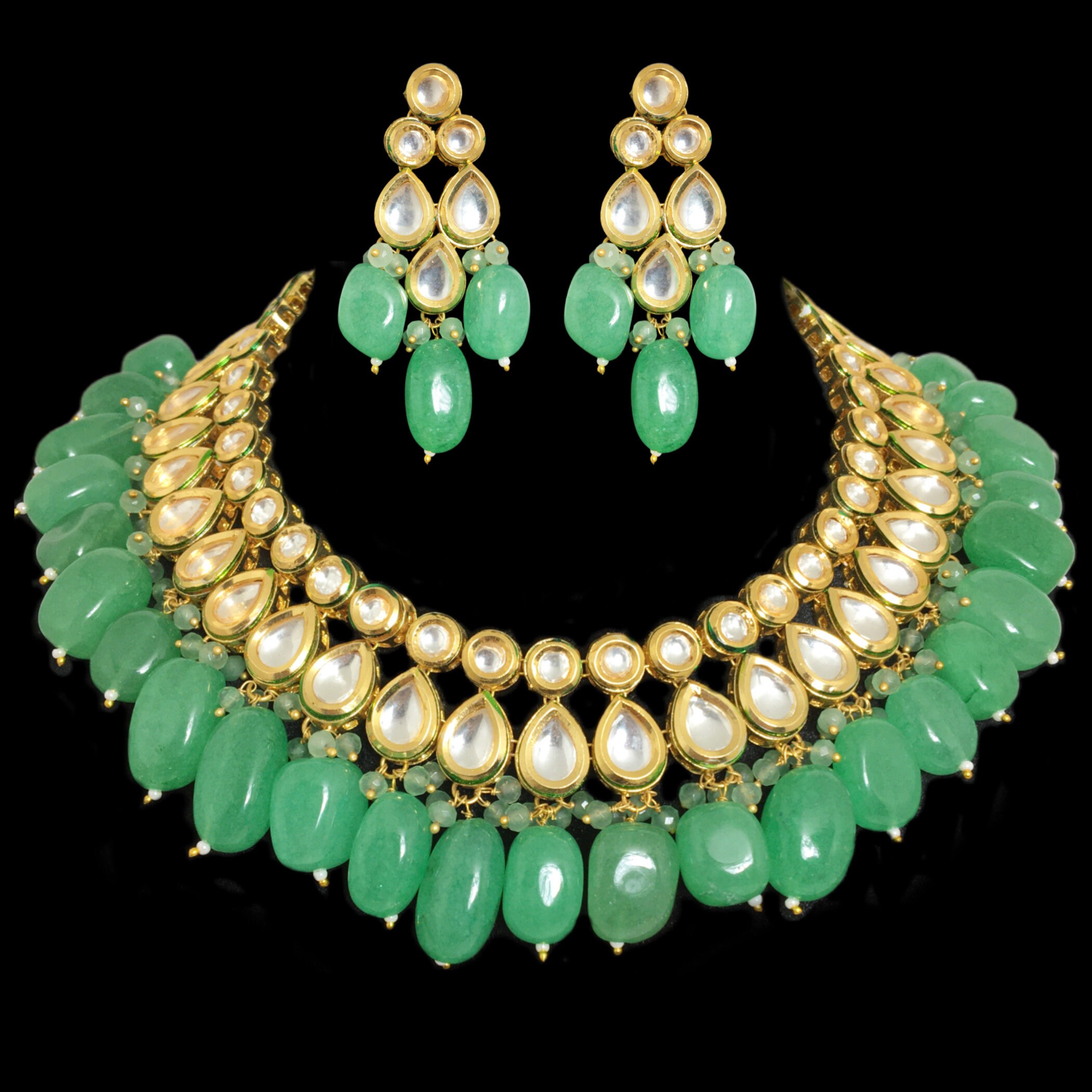 gioielli indiani collana di dichiarazione gioielli eleganti Nozze Gioielli Parure di gioielli collana di nozze Set di collane Jadau Kundan gioielli di Bollywood 