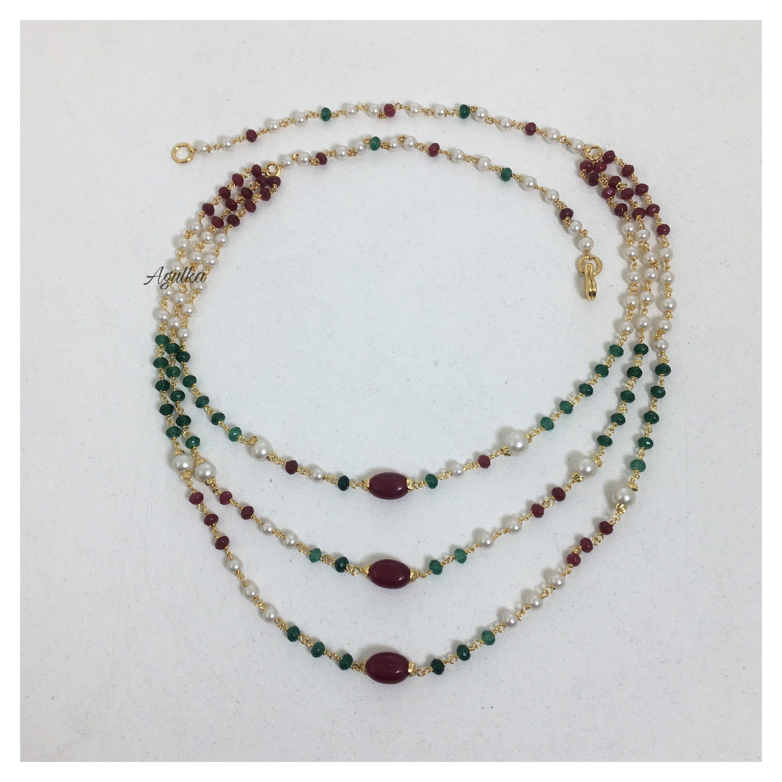 Indian Beaded Necklace Pearl Choker Set 22K Gold Necklace Etsy