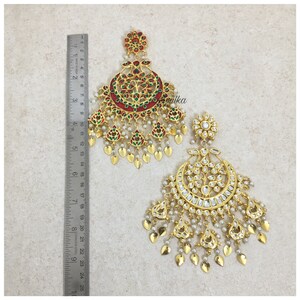 Chandbali	Polki chandbali	Pakistani Earrings	polki Jewelry	Polki Earrings	Big Kundan Earrings	India Earrings	Kundan Chandbali	Punjabi Jewelry	Jadau Jewelry	Chandbali Earrings	Punjabi Earrings	Pipal Patti Kundan Earrings Polki Earrings Jadau Earrings