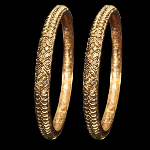 India Bangles Antique Jewelry India Gold Bangles One Gram Gold Bangle South India Jwelry Temple Bangles Kada Bangle India Gold Plated Bangle