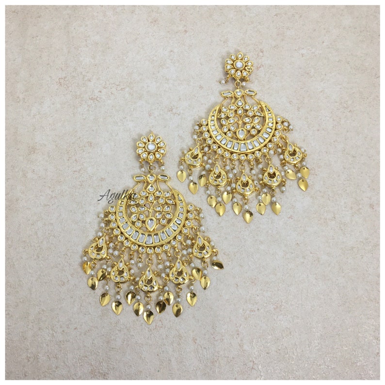 Chandbali	Polki chandbali	Pakistani Earrings	polki Jewelry	Polki Earrings	Big Kundan Earrings	India Earrings	Kundan Chandbali	Punjabi Jewelry	Jadau Jewelry	Chandbali Earrings	Punjabi Earrings	Pipal Patti Kundan Earrings Polki Earrings Jadau Earrings