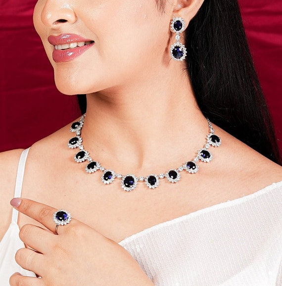 Sapphire Necklaces - Necklaces - Amore Argento - Love Silver