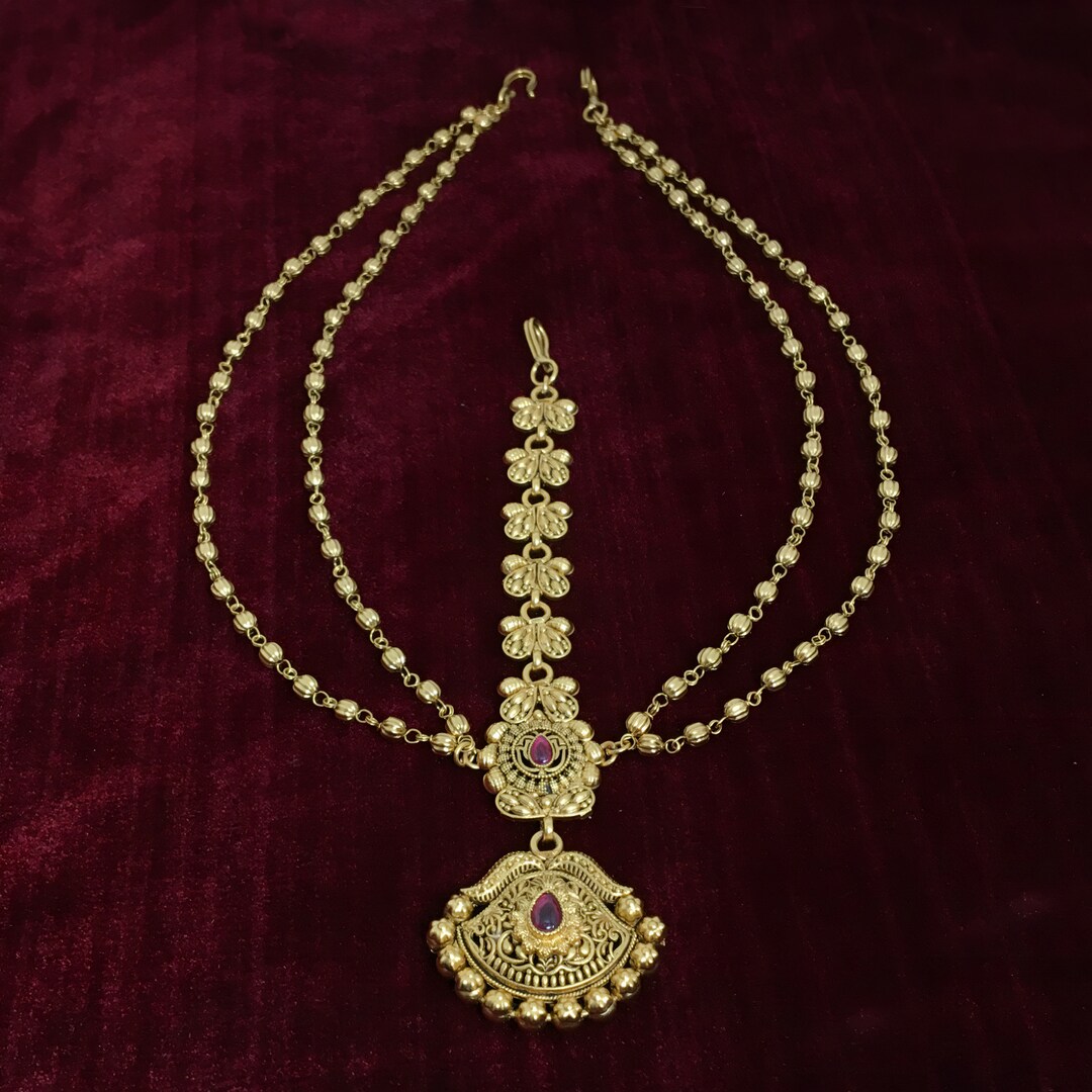 Matha Patti Bridal Matha Patti Headband Temple Jewelry Sheesh Phool