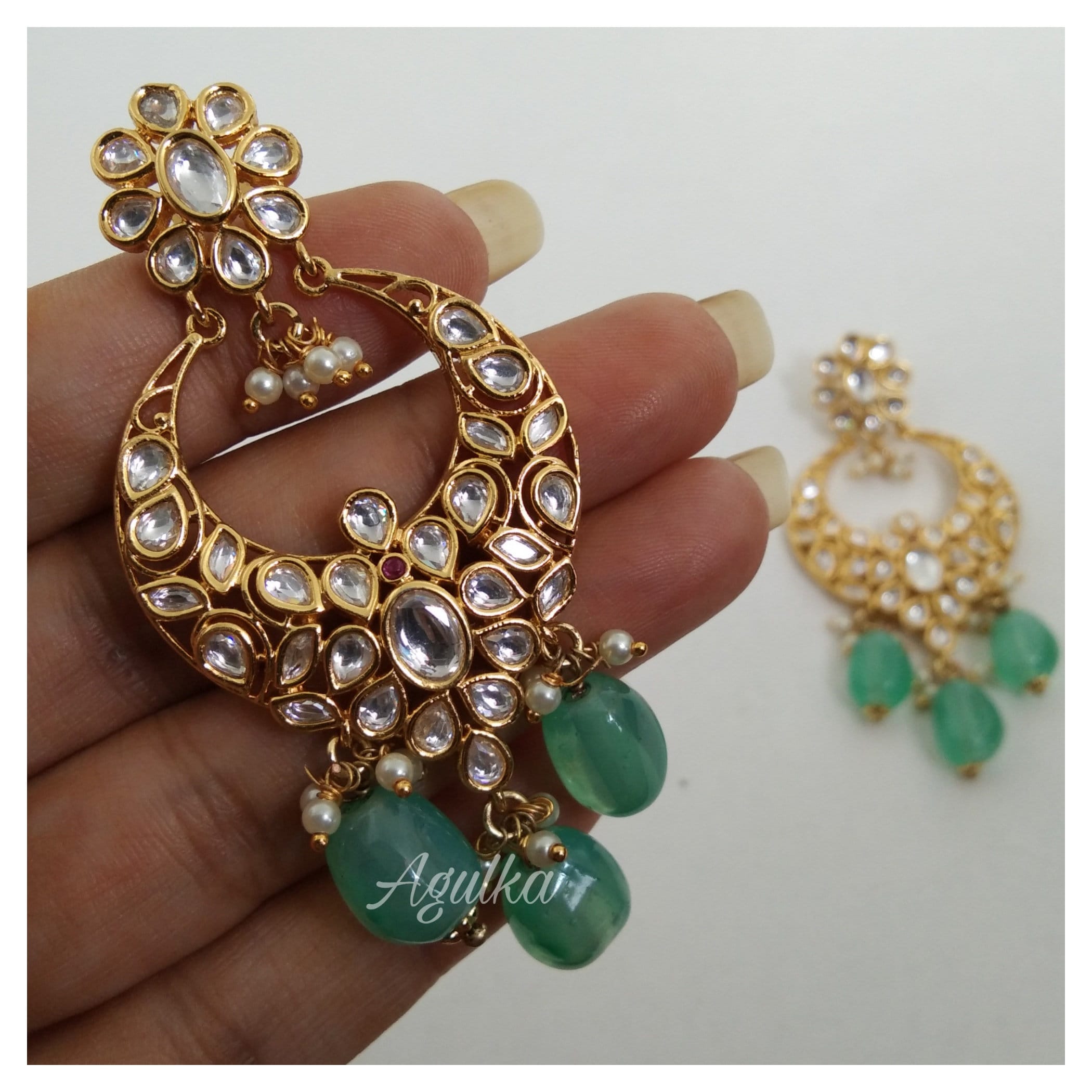 Tikka and Earrings Set/mint Tikka Set/punjabi Tikka Set/fine - Etsy UK