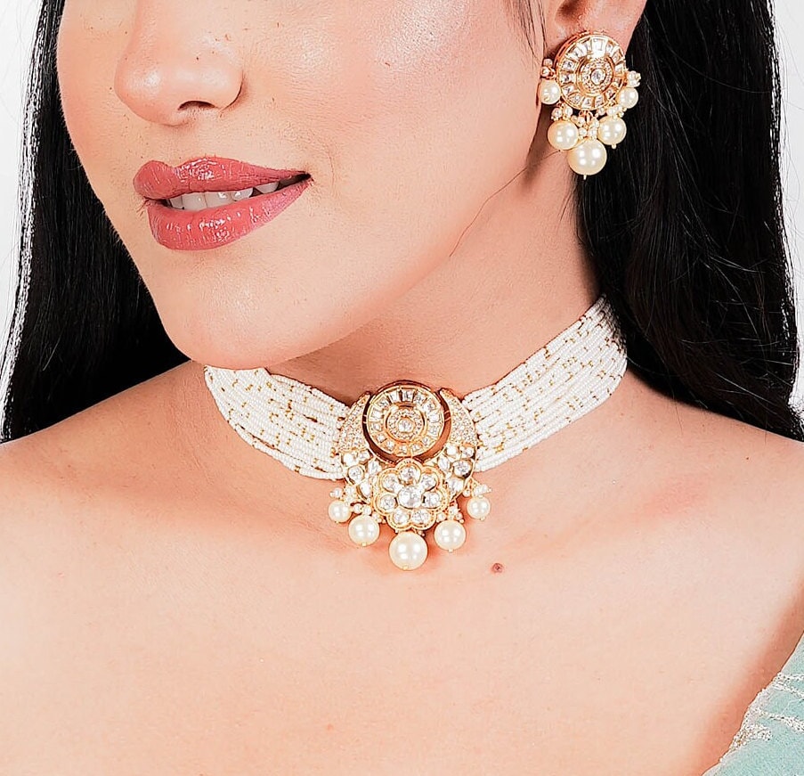 Pearl Choker Necklace India 