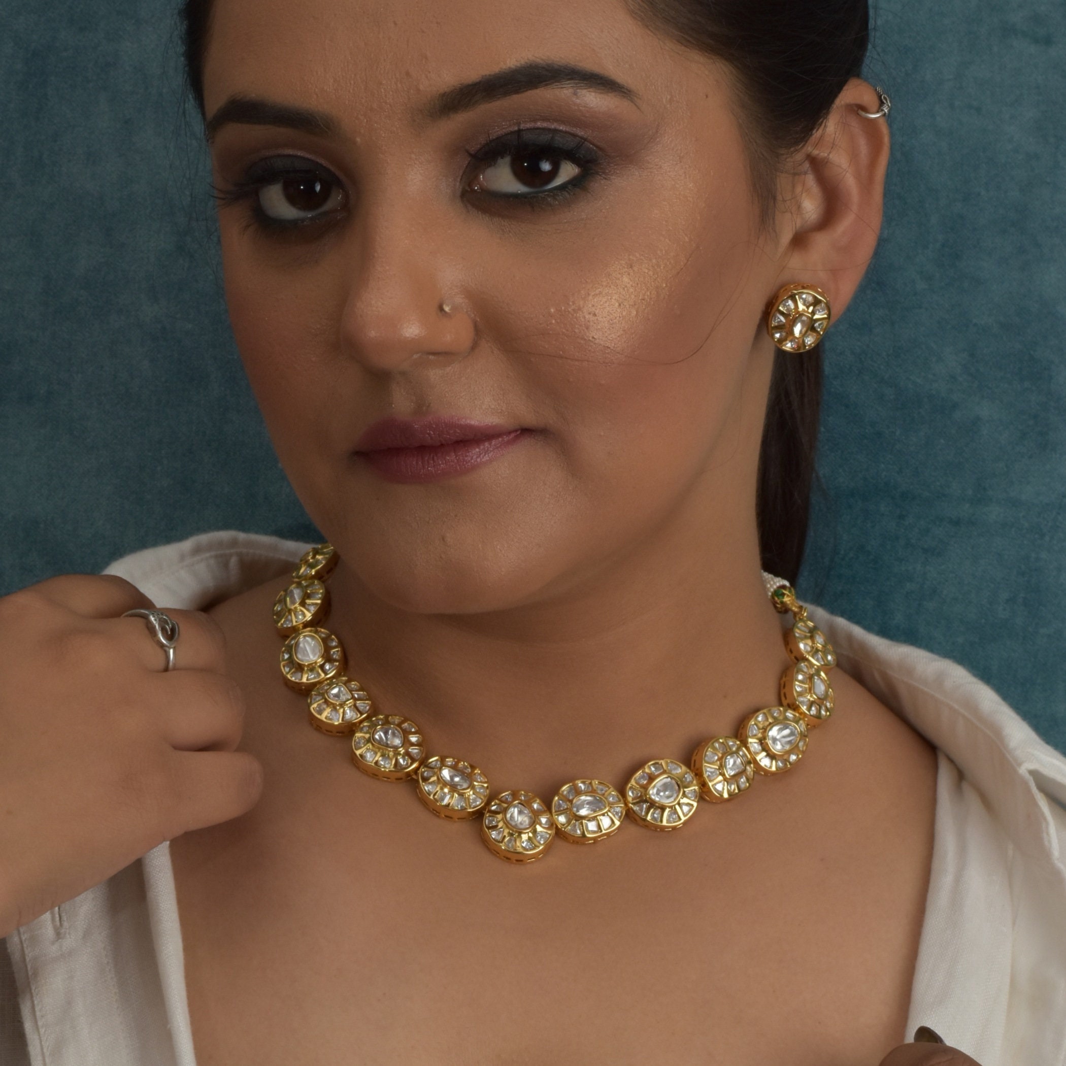 Jadau Kundan Choker Set/polki Necklace 