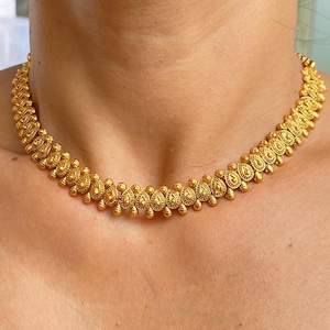 Indian Gold Choker Antique Gold Jewelry Antique Necklace Amrapali Jewelry Designer Statement Necklace Indian Necklae 22k Gold Plated Choker