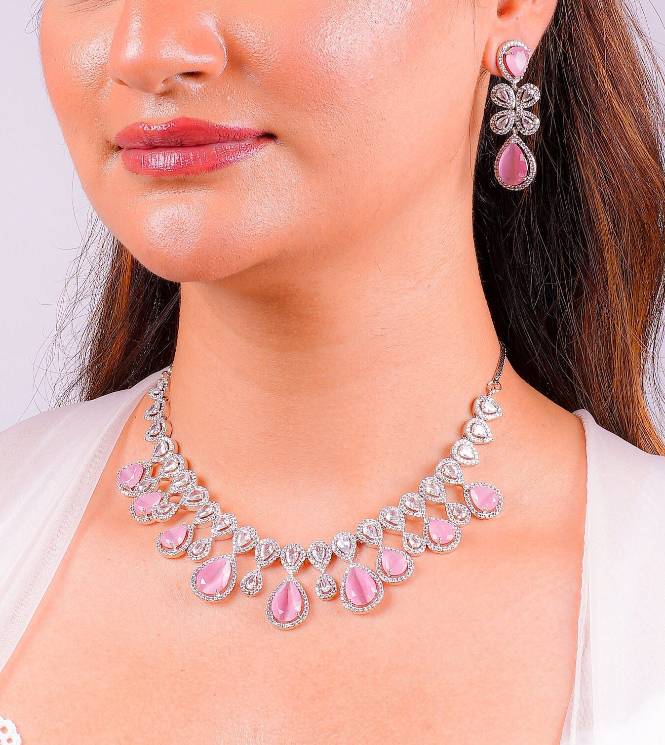 Buy Dugran By Dugristyle Kundan Embellished Pendant Necklace Jewellery Set  Online | Aza Fashions
