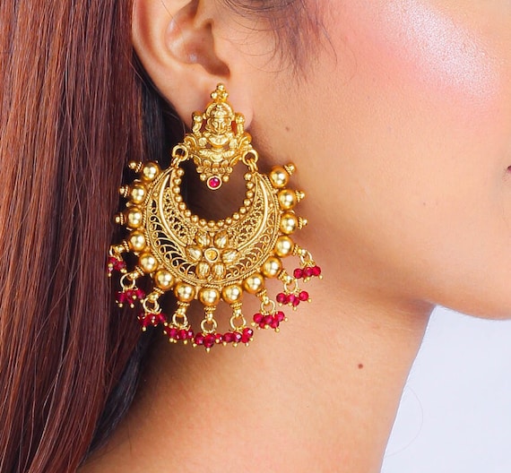 Golden Chandbali Earrings, Ghungroo Bali Earrings, Ethnic Indian Earrings,traditional  Earrings. - Etsy