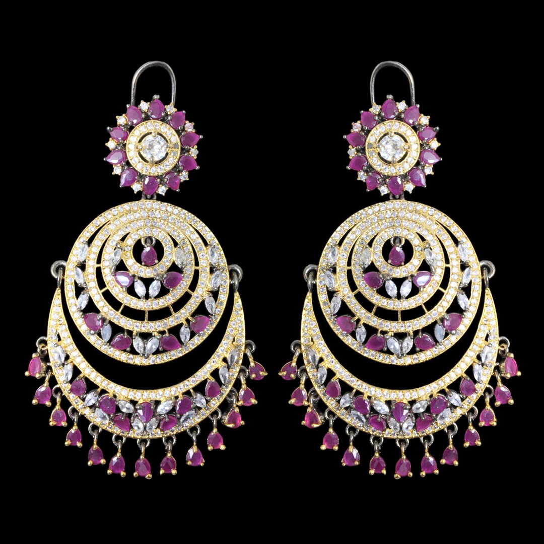 Ruby Earrings Amrapali Jewelry Chandbali Earrings Chandelier