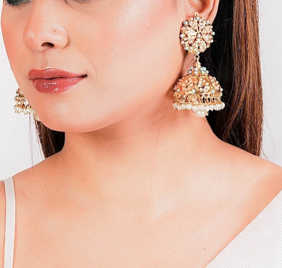 Silver Jhumka Earrings – SOKORA JEWELS