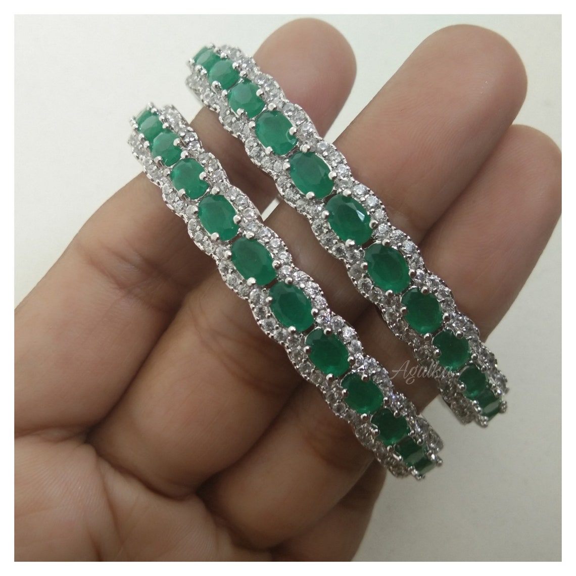 Zircon Bangles Gemstone bracelet Diamond Bangle Bracelet Etsy